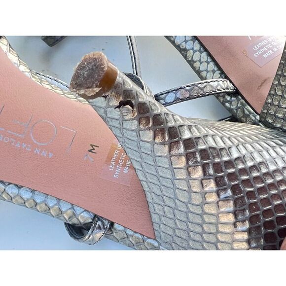 Loft Loft Womens Shoes Heels Sandals Strappy Silver casual Size 7 M - Picture 5 of 7